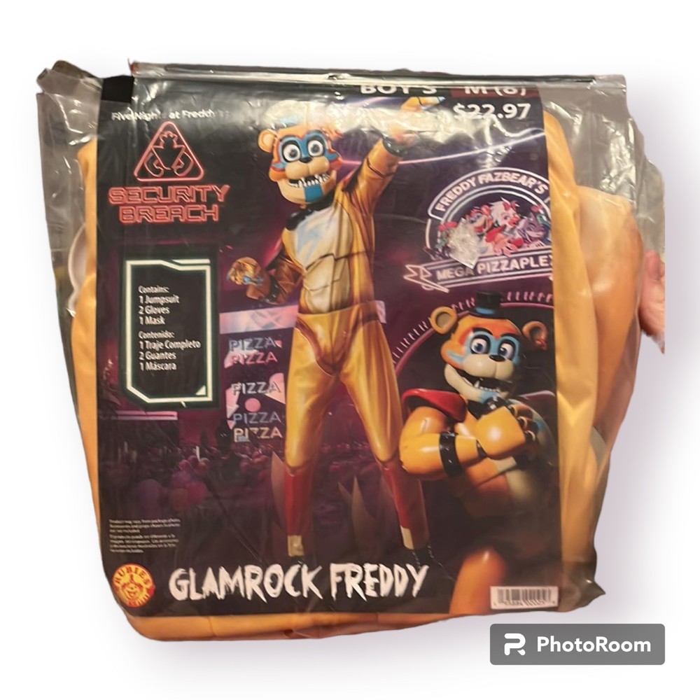 Glamrock Freddy Boy's Costume M 8 NWT Five Nights At Freddy's Security Breech
